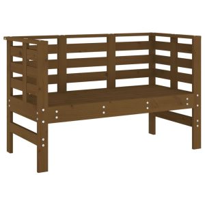 Ławka ogrodowa, miodowa, 111,5x53x71 cm, lite drewno sosnowe 562610