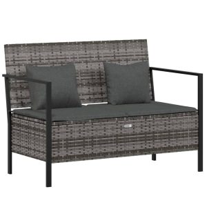 Ławka ogrodowa Szary Technorattan vidaXL 266889