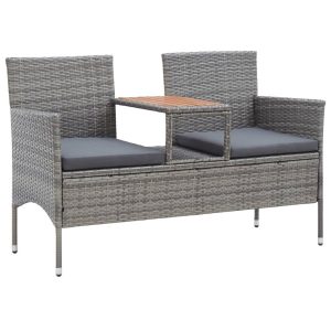 Ławka ogrodowa Szary Technorattan vidaXL 266854 Ławka ogrodowa Szary Technorattan vidaXL 266854