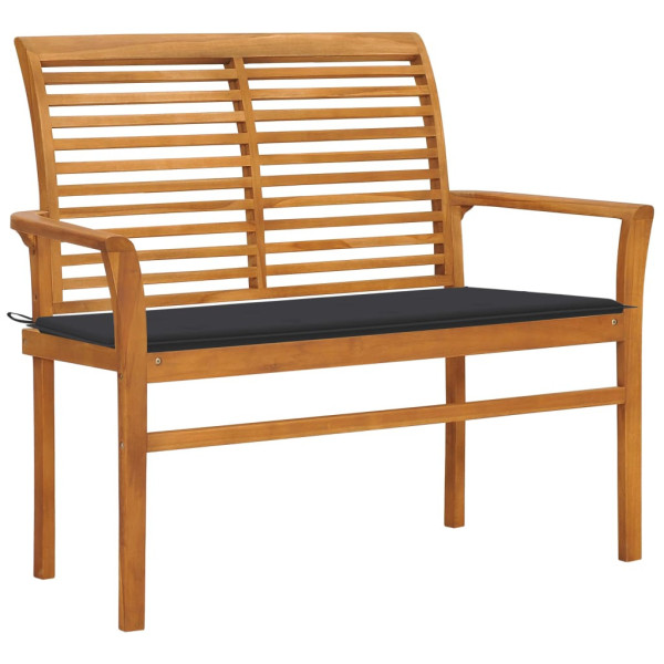 Ławka ogrodowa z antracytową poduszką, 112 cm, drewno tekowe 561009