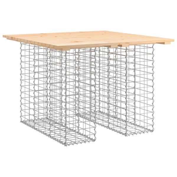Ławka ogrodowa z gabionem, 100x102x72 cm, lite drewno sosnowe 560948