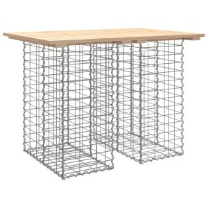 Ławka ogrodowa z gabionem, 100x70x72 cm, lite drewno sosnowe 561025 Ławka ogrodowa z gabionem, 100x70x72 cm, lite drewno sosnowe 561025