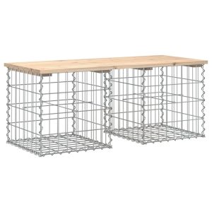 Ławka ogrodowa, z gabionem, 103x44x42 cm, lite drewno sosnowe 560914 Ławka ogrodowa, z gabionem, 103x44x42 cm, lite drewno sosnowe 560914