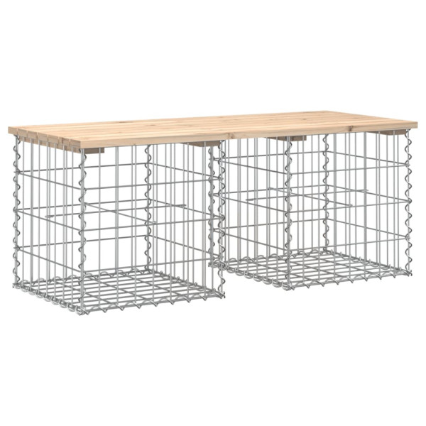 Ławka ogrodowa, z gabionem, 103x44x42 cm, lite drewno sosnowe 560914