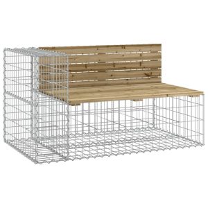 Ławka ogrodowa z gabionem, 122x71x65,5 cm, impregnowana sosna 562598 Ławka ogrodowa z gabionem, 122x71x65,5 cm, impregnowana sosna 562598