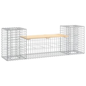 Ławka ogrodowa z gabionem, 183x41x60,5 cm, lite drewno sosnowe 560530 Ławka ogrodowa z gabionem, 183x41x60,5 cm, lite drewno sosnowe 560530