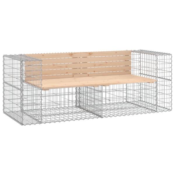 Ławka ogrodowa z gabionem, 184x71x65,5 cm, lite drewno sosnowe 562635