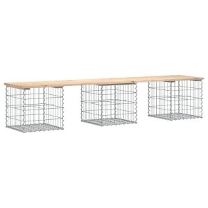 Ławka ogrodowa z gabionem, 203x44x42 cm, lite drewno sosnowe 560934 Ławka ogrodowa z gabionem, 203x44x42 cm, lite drewno sosnowe 560934