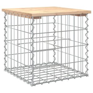 Ławka ogrodowa, z gabionem, 43x44x42 cm, lite drewno sosnowe 561047 Ławka ogrodowa, z gabionem, 43x44x42 cm, lite drewno sosnowe 561047
