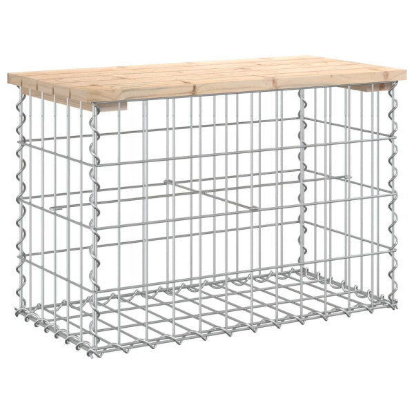 Ławka ogrodowa z gabionem, 63x31,5x42 cm, lite drewno sosnowe 560864