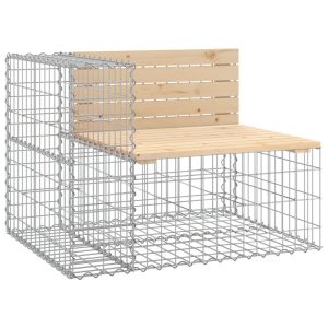 Ławka ogrodowa z gabionem, 92x71x65,5 cm, lite drewno sosnowe 562778 Ławka ogrodowa z gabionem, 92x71x65,5 cm, lite drewno sosnowe 562778