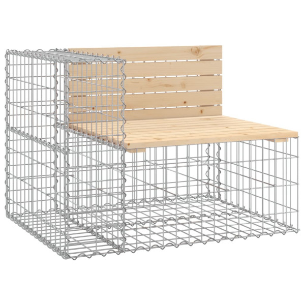 Ławka ogrodowa z gabionem, 92x71x65,5 cm, lite drewno sosnowe 562778