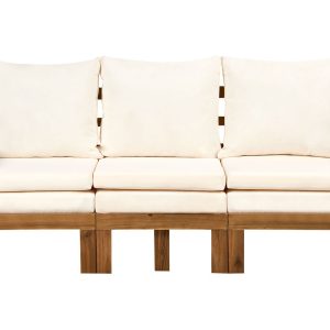 Ławka ogrodowa z poduchą ISOLELLO 190 cm drewno akacjowe Brązowy 736507 Ławka ogrodowa z poduchą ISOLELLO 190 cm drewno akacjowe Brązowy 736507