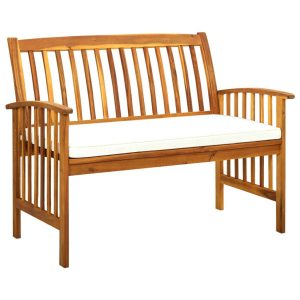 Ławka ogrodowa z poduszką, 119 cm, lite drewno akacjowe 560510 Ławka ogrodowa z poduszką, 119 cm, lite drewno akacjowe 560510