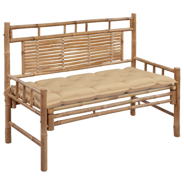 Ławka ogrodowa z poduszką, 120 cm, bambusowa 562601