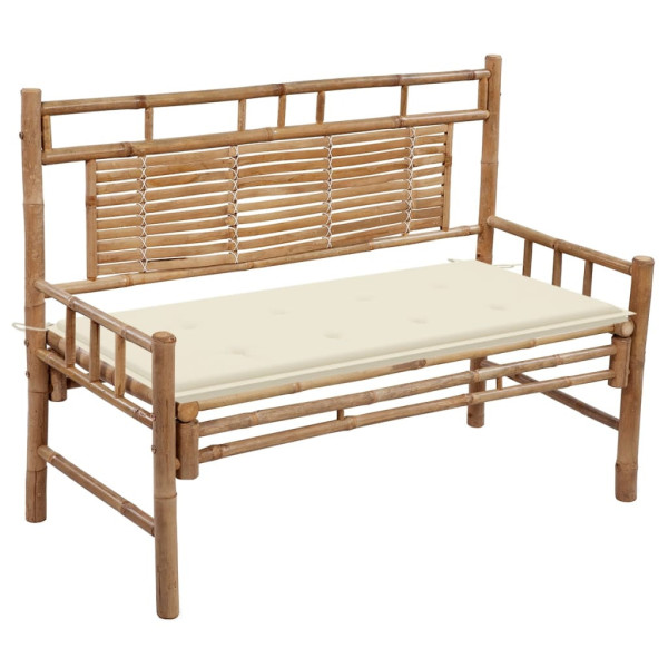 Ławka ogrodowa z poduszką, 120 cm, bambusowa 562530
