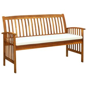 Ławka ogrodowa z poduszką, 147 cm, lite drewno akacjowe 560526