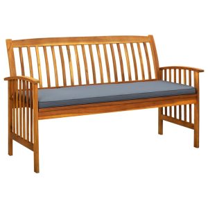 Ławka ogrodowa z poduszką, 147 cm, lite drewno akacjowe 560507