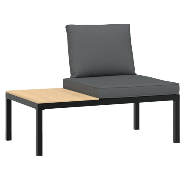 Ławka ogrodowa z poduszkami, czarna, aluminium 562834