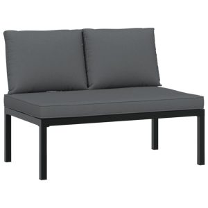Ławka ogrodowa z poduszkami, czarna, aluminium 562802 Ławka ogrodowa z poduszkami, czarna, aluminium 562802
