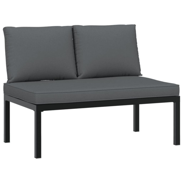Ławka ogrodowa z poduszkami, czarna, aluminium 562802