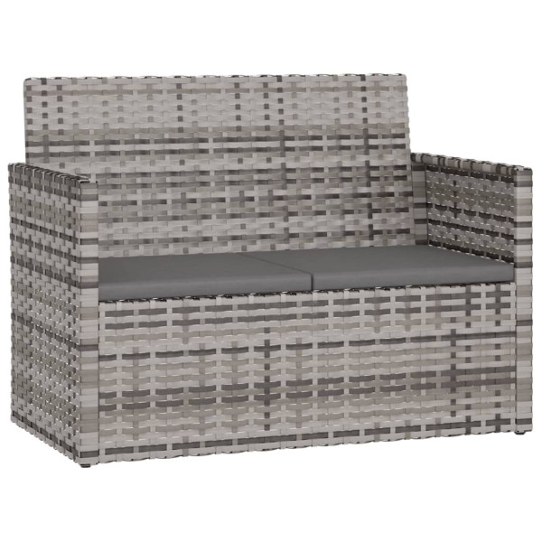 Ławka ogrodowa z poduszkami, szara, 105 cm, polirattan 560968