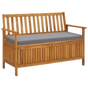 Ławka ogrodowa ze schowkiem, 120 cm, lite drewno akacjowe 550448 Ławka ogrodowa ze schowkiem, 120 cm, lite drewno akacjowe 550448