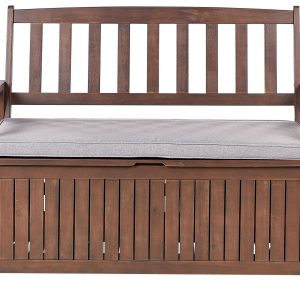 Ławka ogrodowa ze schowkiem 120×60 ciemne drewno 171707 Ławka ogrodowa ze schowkiem 120×60 ciemne drewno 171707