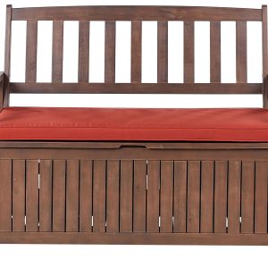 Ławka ogrodowa ze schowkiem 120×60 ciemne drewno 171704 Ławka ogrodowa ze schowkiem 120×60 ciemne drewno 171704