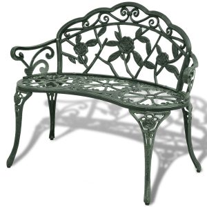 Ławka ogrodowa Zielony Metal vidaXL 389990 Ławka ogrodowa Zielony Metal vidaXL 389990