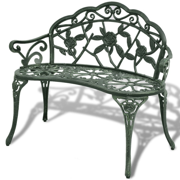Ławka ogrodowa Zielony Metal vidaXL 389990
