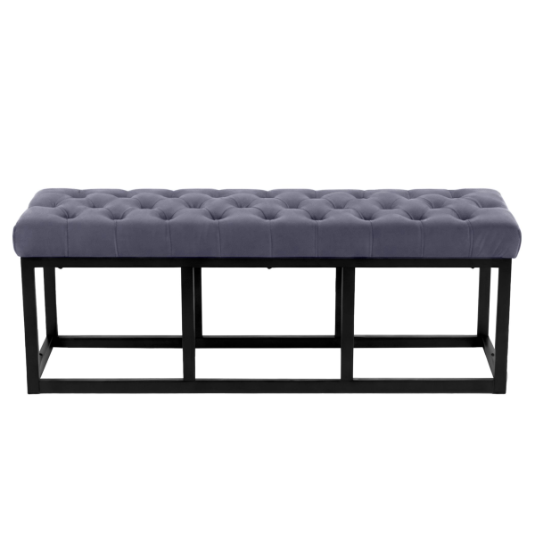 Ławka Polson velvet czarna grafitowy 120 cm 1057523