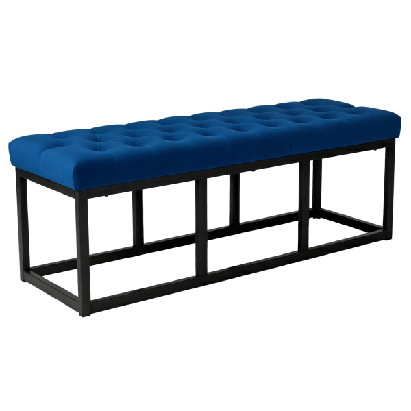 Ławka Polson velvet czarna tapicerowana 120 cm 1057524