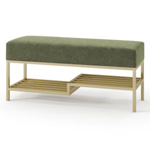Ławka Seli 100 cm złota oliwkowa zieleń siedzisko loft 1067076