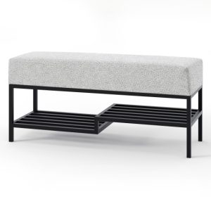 Ławka Seli 80 cm czarna szare siedzisko loft 1067094