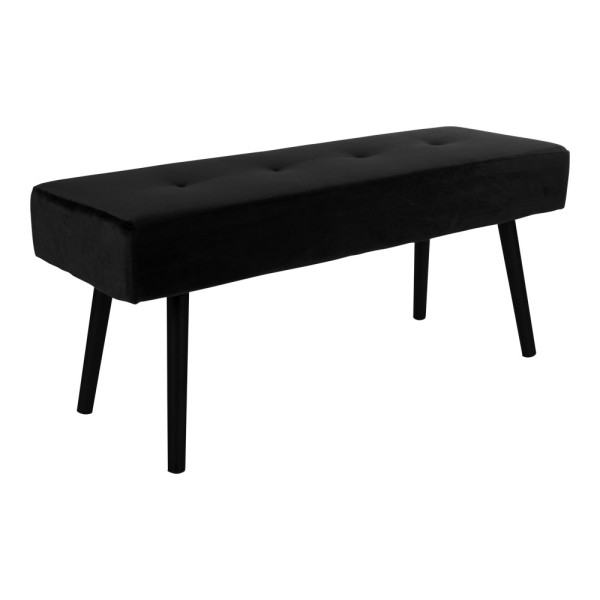 ŁAWKA Skiby czarna VIC z welwetu stalowe nogi styl glamour 659955