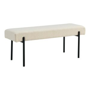 ŁAWKA Swindon BOUCLE biała czarna STALOWA PODSTAWA 659956
