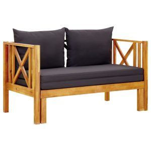 Ławka Szary 122 cm Drewno akacjowe vidaXL 266879 Ławka Szary 122 cm Drewno akacjowe vidaXL 266879