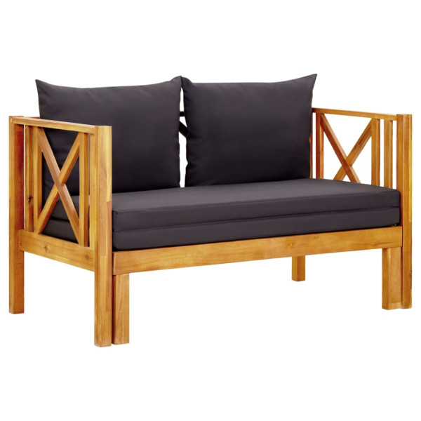 Ławka Szary 122 cm Drewno akacjowe vidaXL 266879