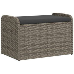 Ławka Szary 80 x 51 x 52 cm Technorattan vidaXL 565062 Ławka Szary 80 x 51 x 52 cm Technorattan vidaXL 565062