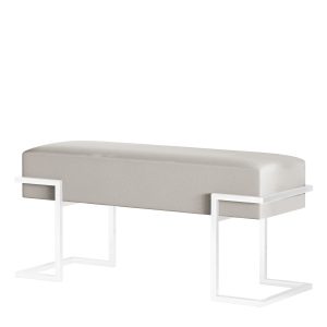 Ławka tapicerowana Celina 100 cm – stelaż biały, siedzisko cappuccino 1060832 Ławka tapicerowana Celina 100 cm – stelaż biały, siedzisko cappuccino 1060832