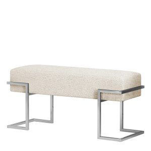 Ławka tapicerowana Celina 100 cm – stelaż chrom, siedzisko beżowe 1061137 Ławka tapicerowana Celina 100 cm – stelaż chrom, siedzisko beżowe 1061137