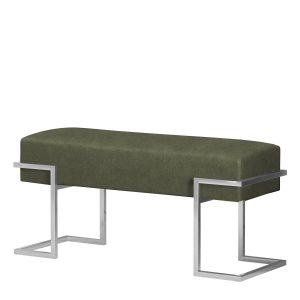 Ławka tapicerowana Celina 100 cm – stelaż chrom, siedzisko khaki 1061118 Ławka tapicerowana Celina 100 cm – stelaż chrom, siedzisko khaki 1061118