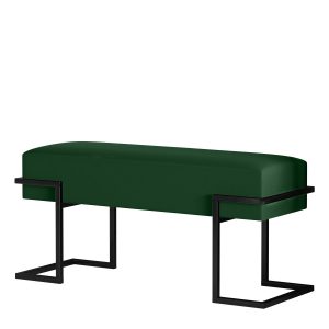 Ławka tapicerowana Celina 100 cm stelaż czarny, siedzisko butelkowa zieleń 1060838 Ławka tapicerowana Celina 100 cm stelaż czarny, siedzisko butelkowa zieleń 1060838