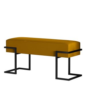 Ławka tapicerowana Celina 100 cm – stelaż czarny, siedzisko pomarańczowe 1060803 Ławka tapicerowana Celina 100 cm – stelaż czarny, siedzisko pomarańczowe 1060803