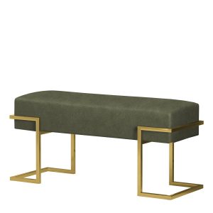 Ławka tapicerowana Celina 100 cm – stelaż złoty, siedzisko khaki 1061134 Ławka tapicerowana Celina 100 cm – stelaż złoty, siedzisko khaki 1061134