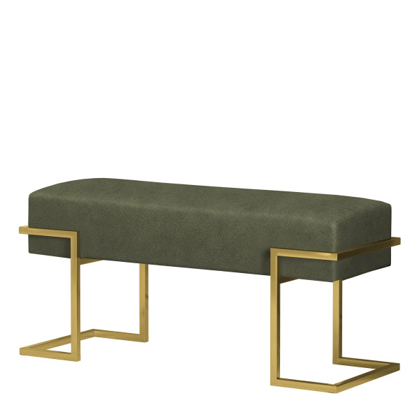 Ławka tapicerowana Celina 100 cm – stelaż złoty, siedzisko khaki 1061134