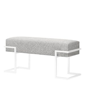 Ławka tapicerowana Celina 80 cm – stelaż biały, siedzisko szare 1060845 Ławka tapicerowana Celina 80 cm – stelaż biały, siedzisko szare 1060845