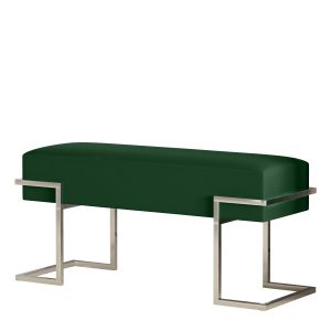 Ławka tapicerowana Celina 80 cm – stelaż chrom, siedzisko butelkowa zieleń 1061129 Ławka tapicerowana Celina 80 cm – stelaż chrom, siedzisko butelkowa zieleń 1061129