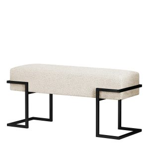 Ławka tapicerowana Celina 80 cm – stelaż czarny, siedzisko beżowe 1060844 Ławka tapicerowana Celina 80 cm – stelaż czarny, siedzisko beżowe 1060844